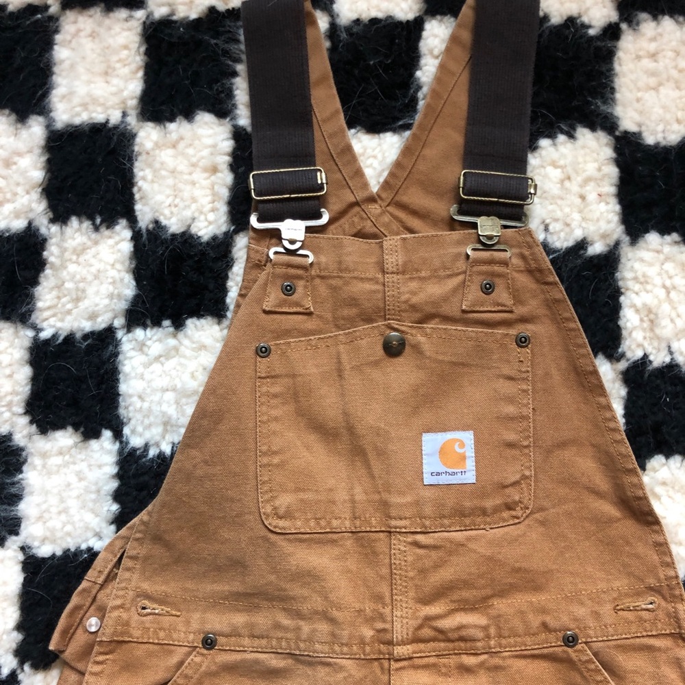Carhartt Youth Boys Tan Overalls Vintage